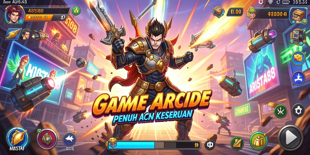 Screenshot ARISTA88 menampilkan gameplay yang seru dan penuh warna.