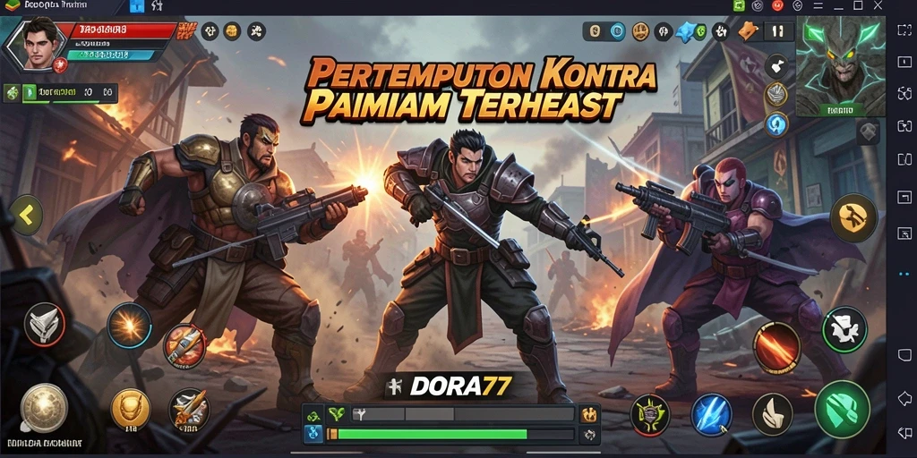 Tangkapan layar gameplay DORA77 saat pertempuran sengit di arena Battle Royale.
