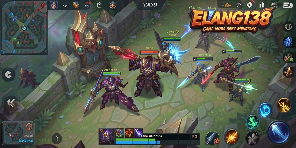 Gameplay dinamis ELANG138 dengan aksi MOBA yang seru.