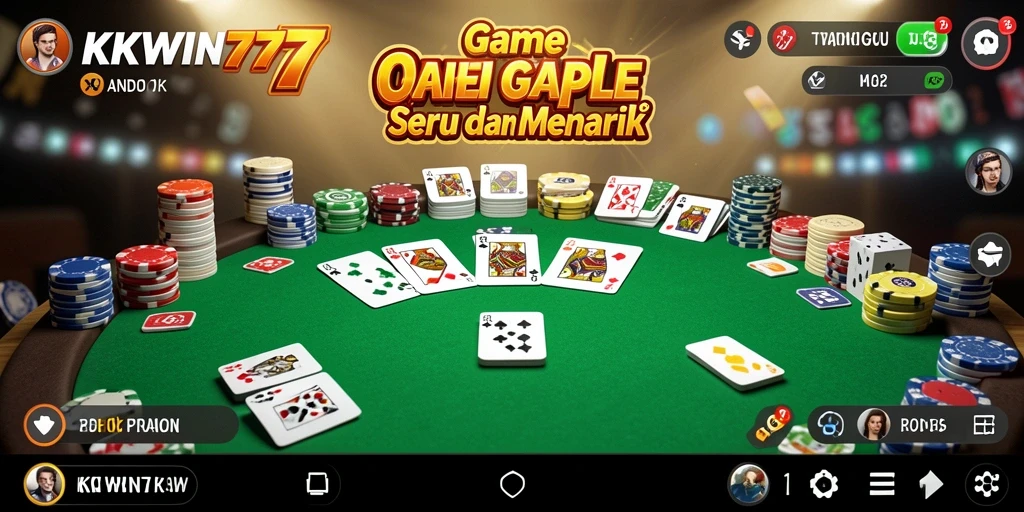 Screenshot utama KKWIN777 menampilkan gameplay Gaple yang menarik.