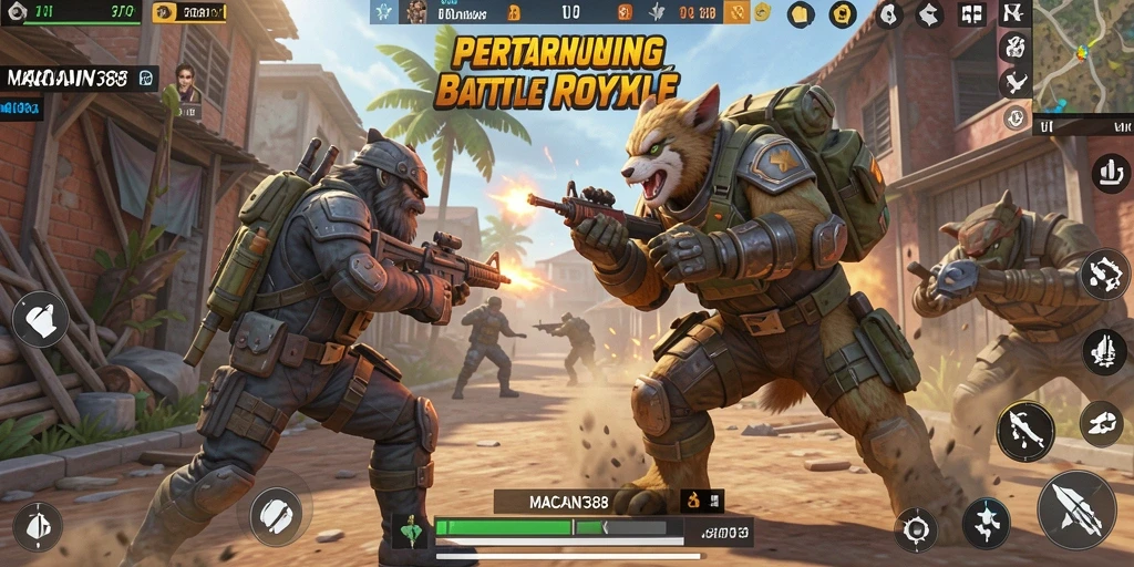 Gameplay seru dengan berbagai strategi dalam pertarungan Battle Royale.