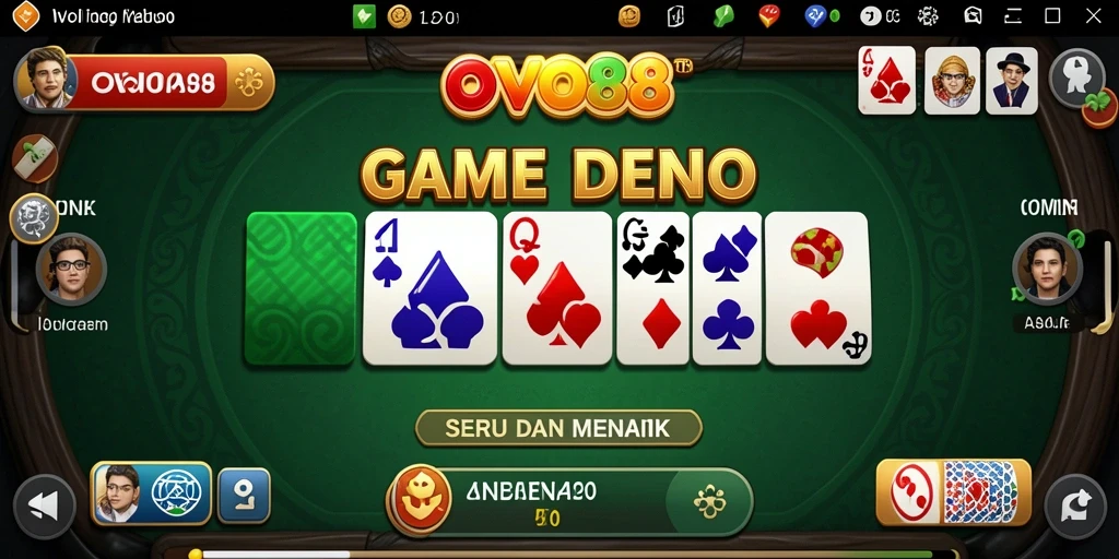 Tampilan menarik dari OVO88 yang menampilkan permainan Domino yang seru.