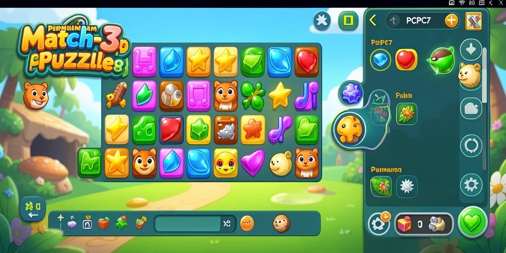 Gameplay seru PCPC7 dengan kombinasi warna-warni.