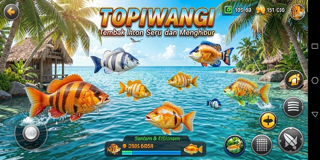 Screenshot gameplay Tembak Ikan yang seru dan menarik.